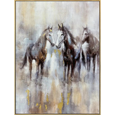 Trio of Horses Framed Art 90 x 120cm - Homeware