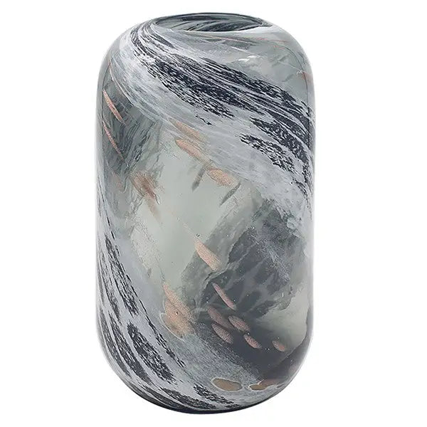 Vincenza Mottle Glass Vase - Grey - Homeware