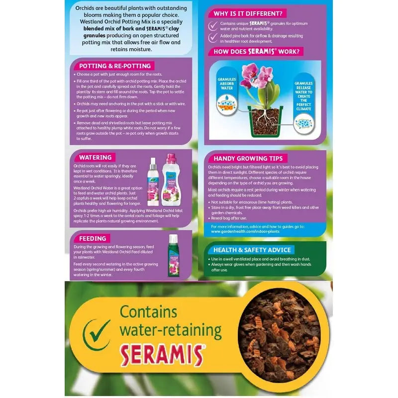 Westland Orchid Potting Mix Compost - 4 Litre - Gardening &