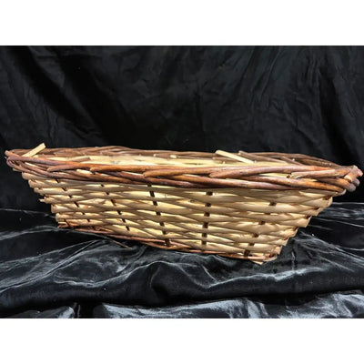 XL Rectangular Bamboo Two Tone Tray Hamper Basket - Basket