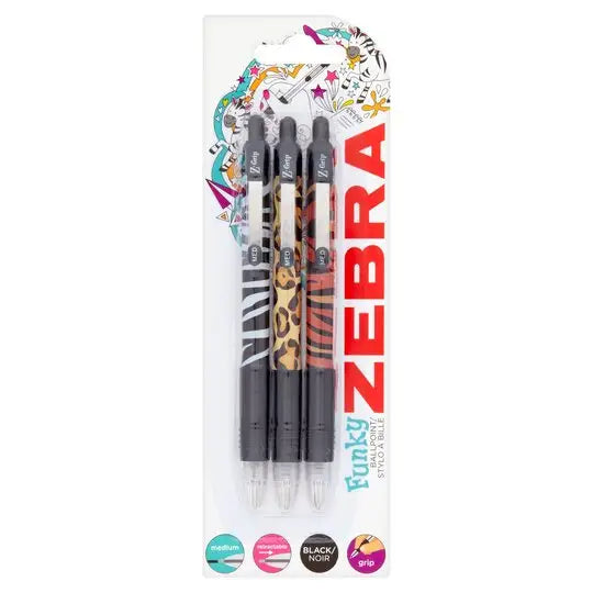 Zebra Z-grip 3 Pack Animal Ballpoint - Pen
