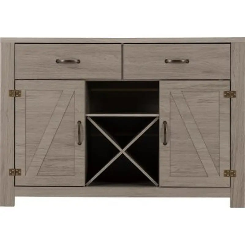 Zoro 2 Door 2 Drawer Sideboard - Grey Wood Grain - Furniture