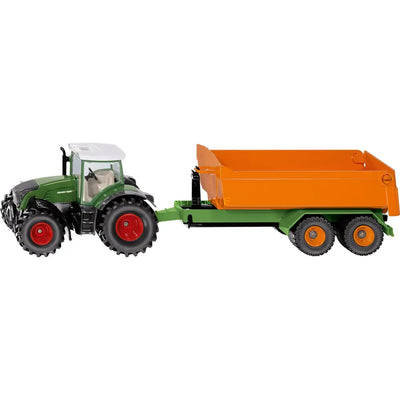 1:50 Fendt Tractor With Hooklift Trailer & Carriage - Toys