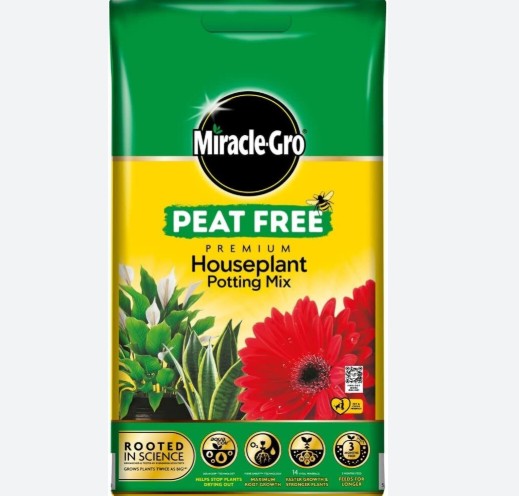 Miracle-Gro Peat Free Premium Houseplant Potting Compost 10L
