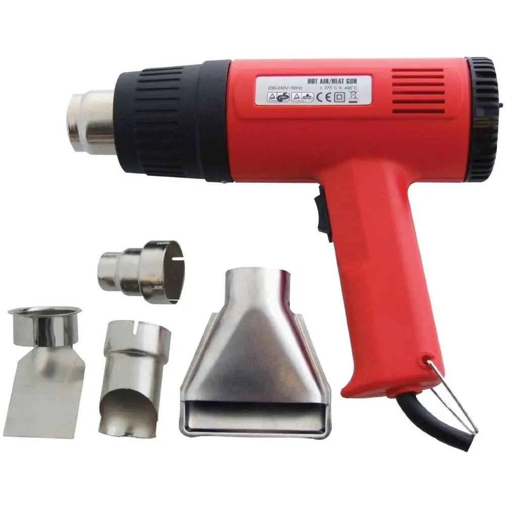 2000W Dual Temperature Hot Air Heat Gun + 4 Nozzles 230V -