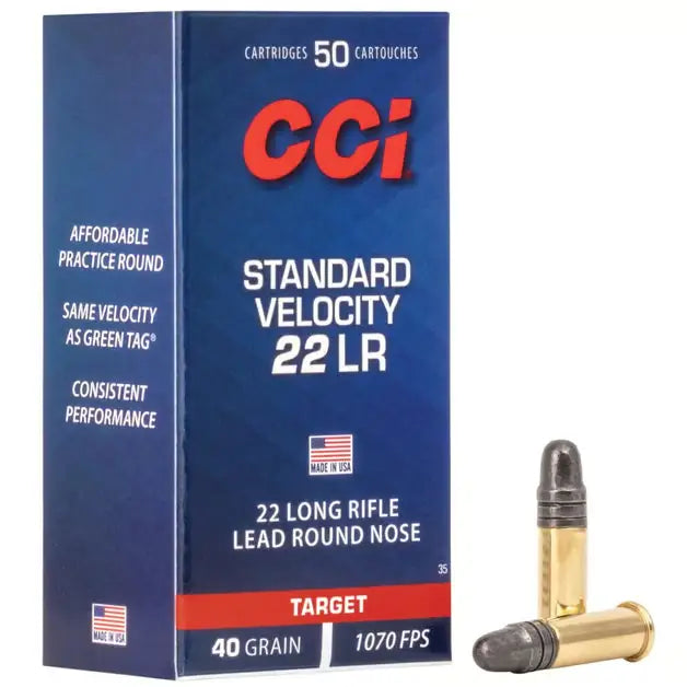 .22 | 50 Rounds | Long Rifle Lead Round Nose 40 Grain | Cci
