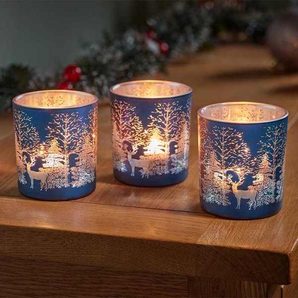 Three Kings Wonderland T-Light Holders 3pk - Various Colours Available
