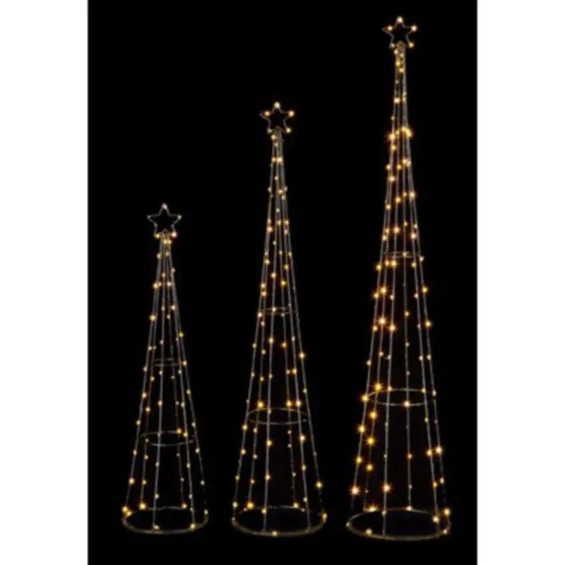 3 Piece Pyramid Metal Frame Pin Wire Light -250 Warm white