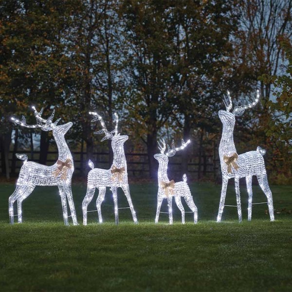 Three Kings GlitterTwist Silver Reindeer LV - Various Sizes Available