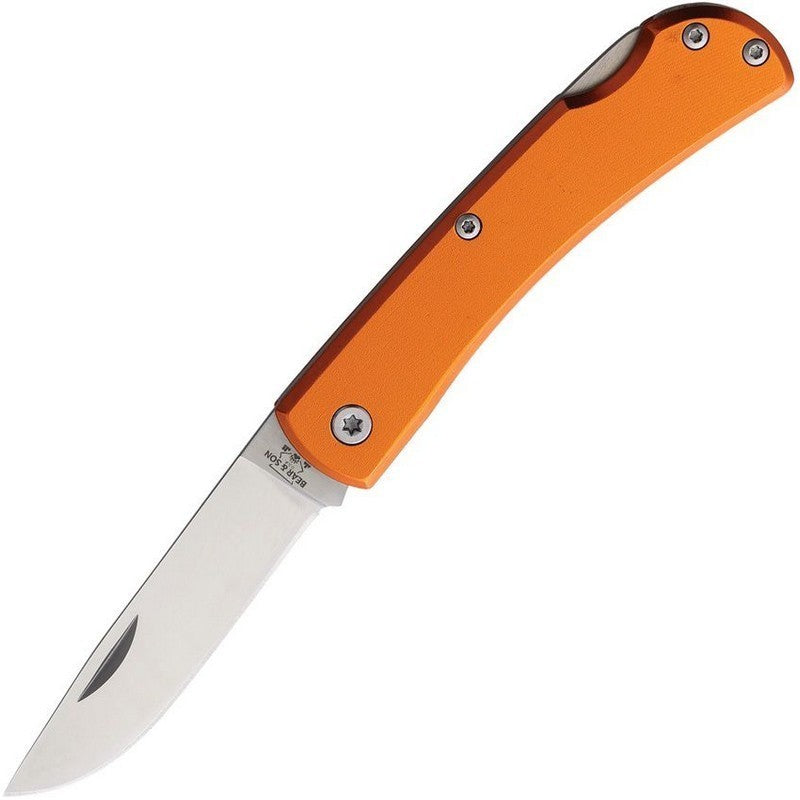 Bear & Son Small Farmhand Lockback Pen Knife - Red / Orange / Blue