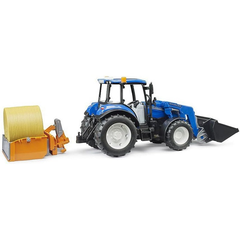 Bruder New Holland T5.120 With Frontloader & Bale Attachment
