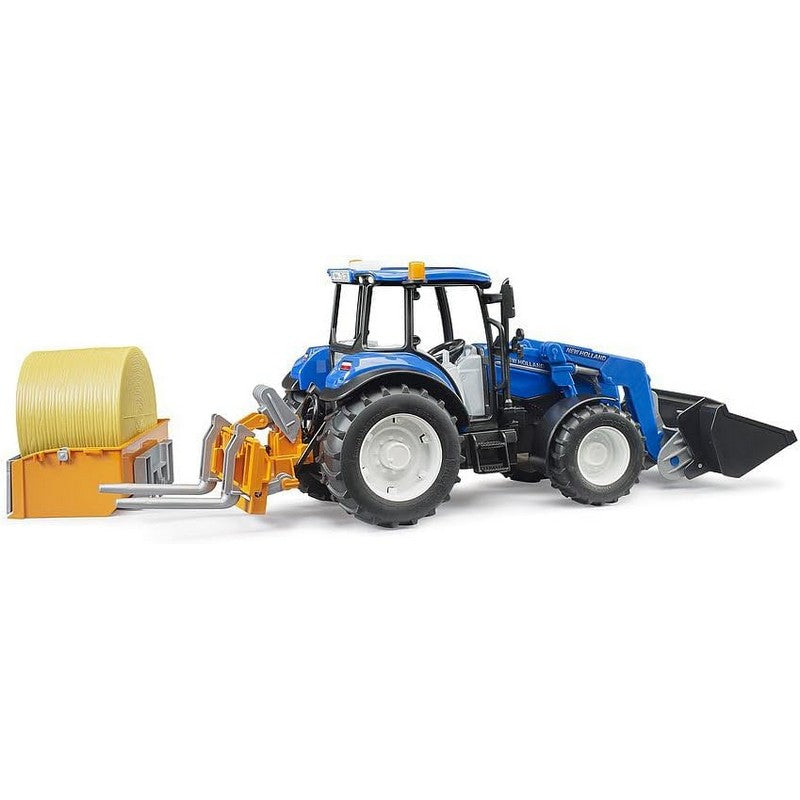 Bruder New Holland T5.120 With Frontloader & Bale Attachment
