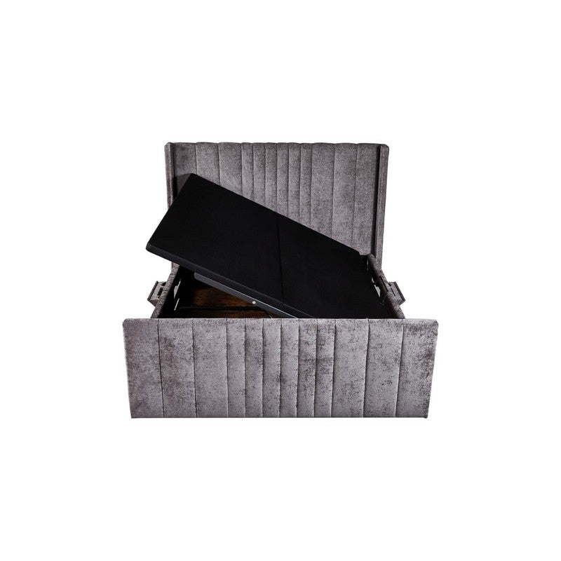 Clara Gas Lift Bed Frame With Dual Side Chargers and Drinks Holder