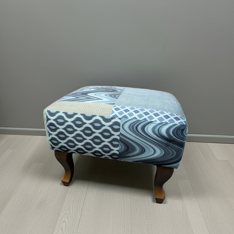 Clio Arm Chair - Patchwork Multi Colour / Grey / Blue Fireside Armchair