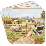 Collie & Sheep Set of 4 Coasters / 4 Placemats