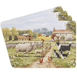 Collie & Sheep Set of 4 Coasters / 4 Placemats
