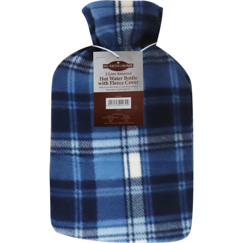 Hearth & Home Hot Water Bottle Fleece Cover - Men's Assorted Cover - 2 Litres