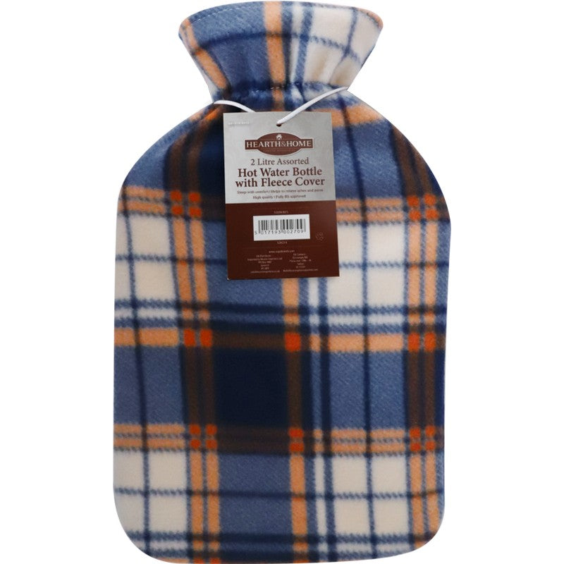 Hearth & Home Hot Water Bottle Fleece Cover - Men's Assorted Cover - 2 Litres