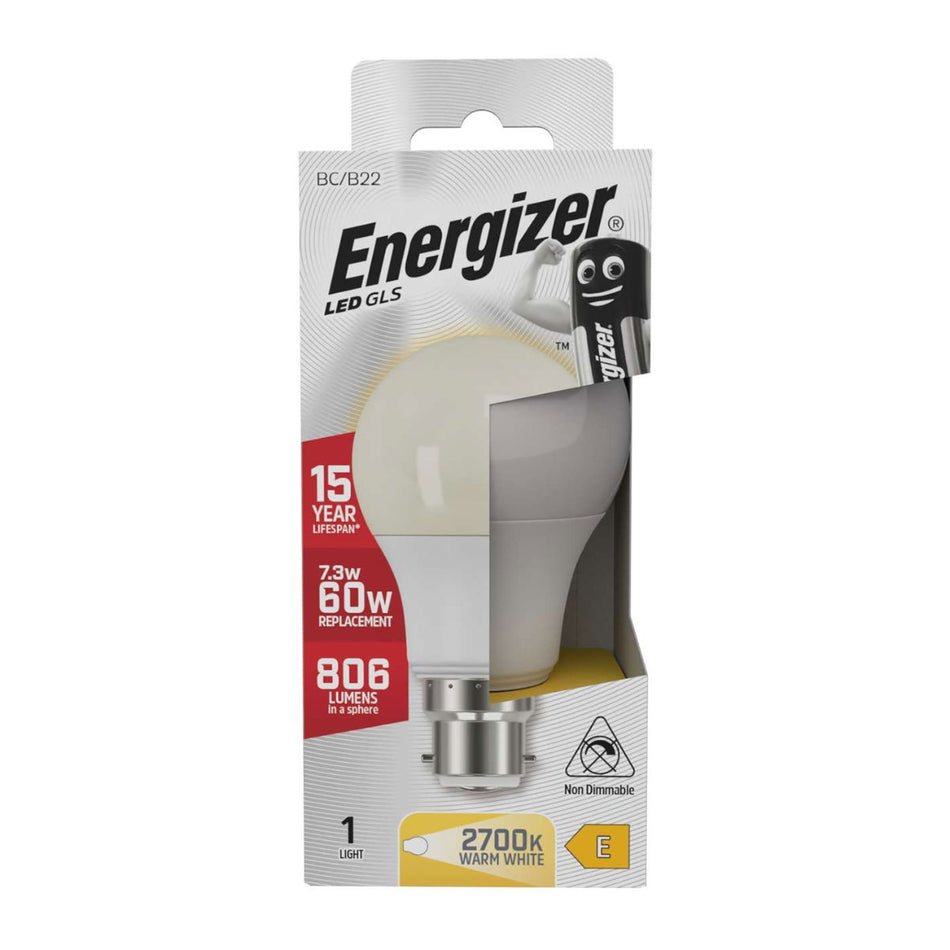 JCB LED GLS BC / B22 8.5W = 60W Warm White Bulb