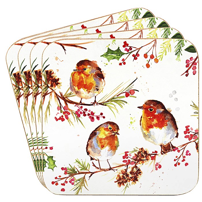 Winter Robin Jennifer Rose - Placemats and Coasters Available