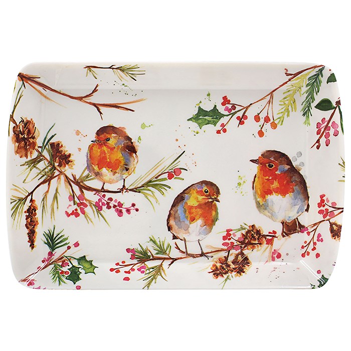 Winter Robin Jennifer Rose Tray - Various Sizes Available