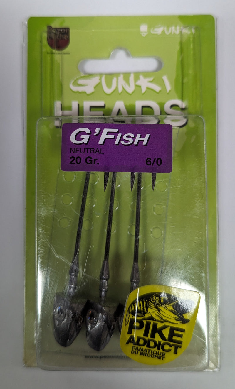 Gunki Heads GFish 20G 6/0 Neutral - 3 Pack