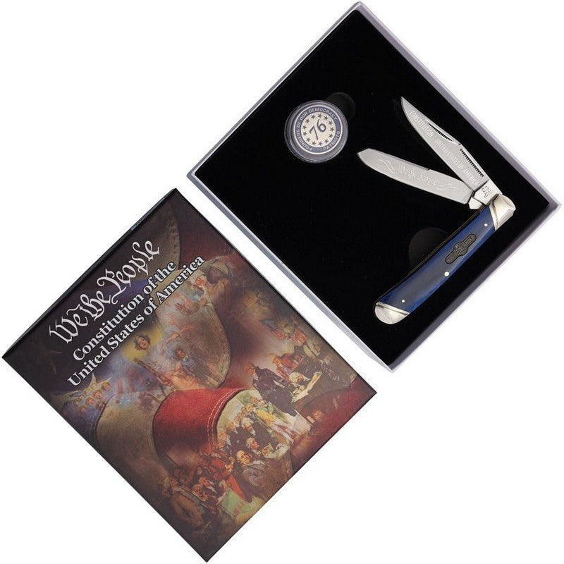 Rough Ryder Patriot Series Stockman Double / Triple Blade Pen Knife - Dark Blue