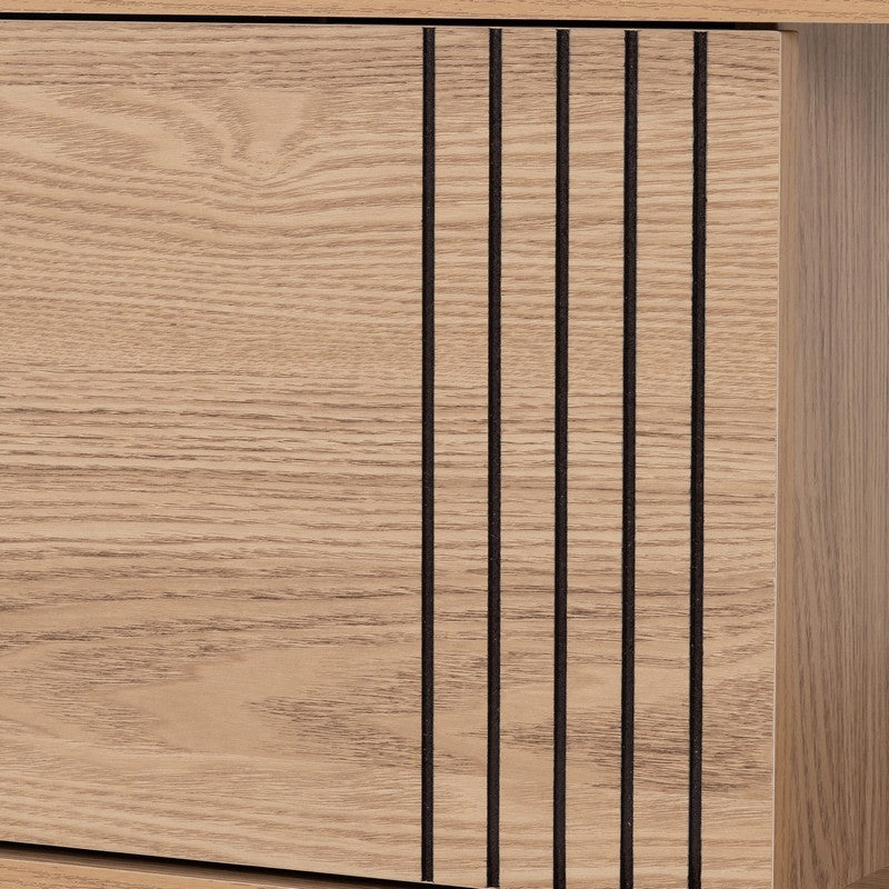 Tessa 1 Door Coffee Table - Natural Oak Effect - D:55 x W:90 x H:48cm