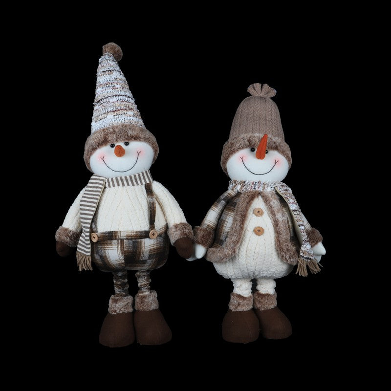 Plush Snowman With Extendable Legs 71-96cm - 2 Assorted 1 Sent