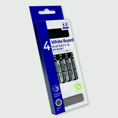 A Star Stationery Whiteboard Markers & Eraser - 2 Pack