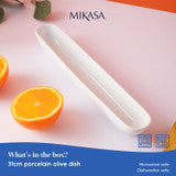 Mikasa Chalk Porcelain Olive Dish, White, 31cm