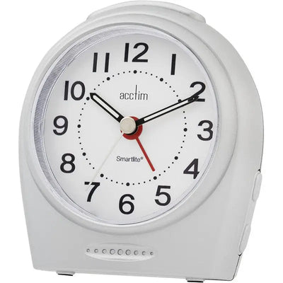 Acctim Astoria Smartlight Silent Sweep Silver Alarm Clock -