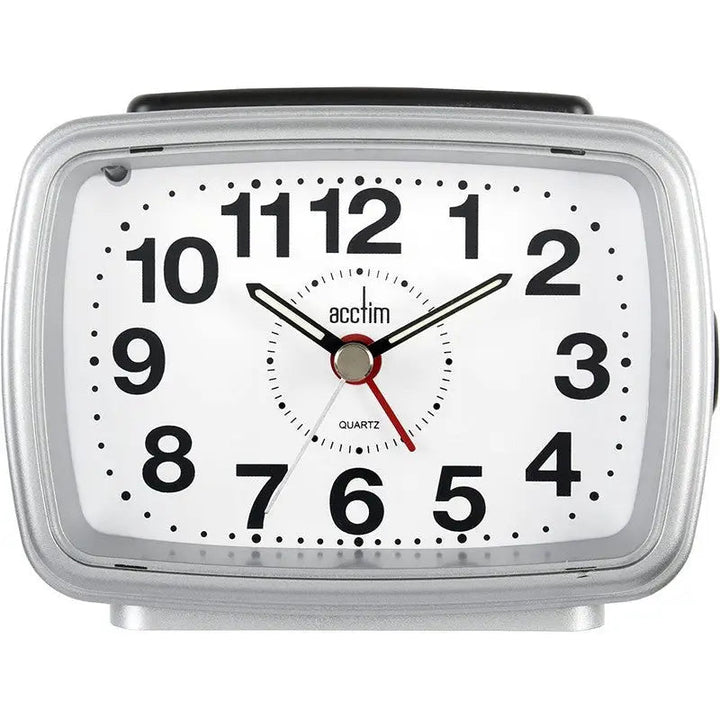 Acctim Titan 2 Alarm Clock Silver White Stewart and Gibson Ltd