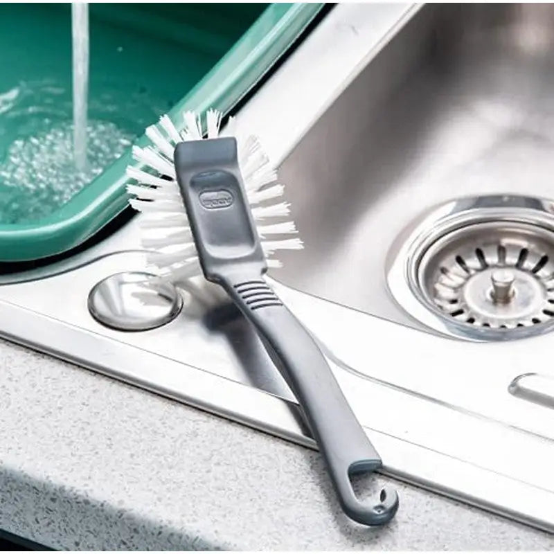 Addis Jumbo Dish Brush - Metallic Grey / Linen / White -