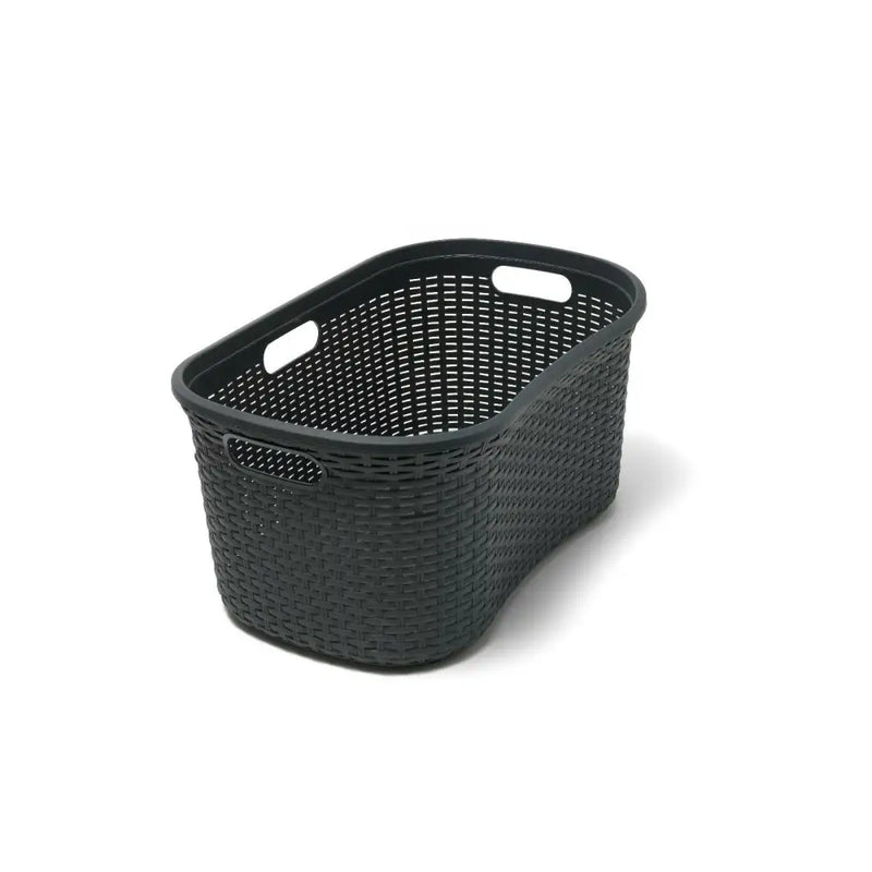 Addis Laundry Sense Faux Rattan Hipster Basket Charcoal 40L