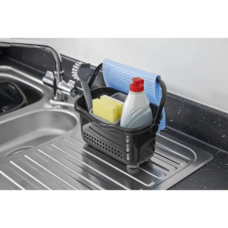 Addis Plastic Sink Caddy Black & Grey - Kitchenware