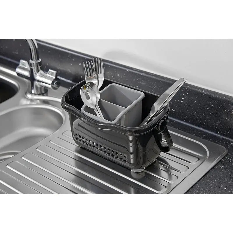 Addis Plastic Sink Caddy Black & Grey - Kitchenware