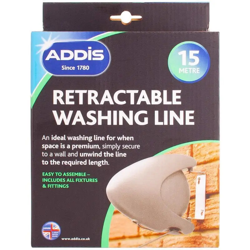 Addis Retractable Washing Line - Graphite Grey - 15 & 30