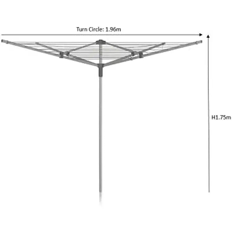 Addis Rotary Clothes Washing Line Graphite/Metallic -3 Arm /