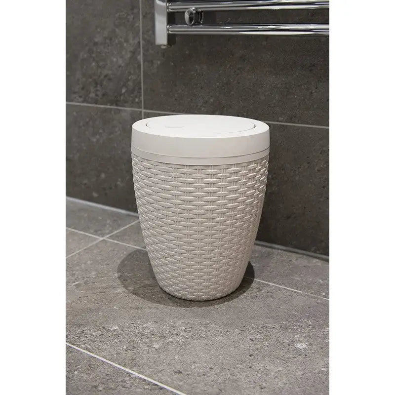 Addis Round Bathroom Bin With Swing Lid - Assorted Designs -
