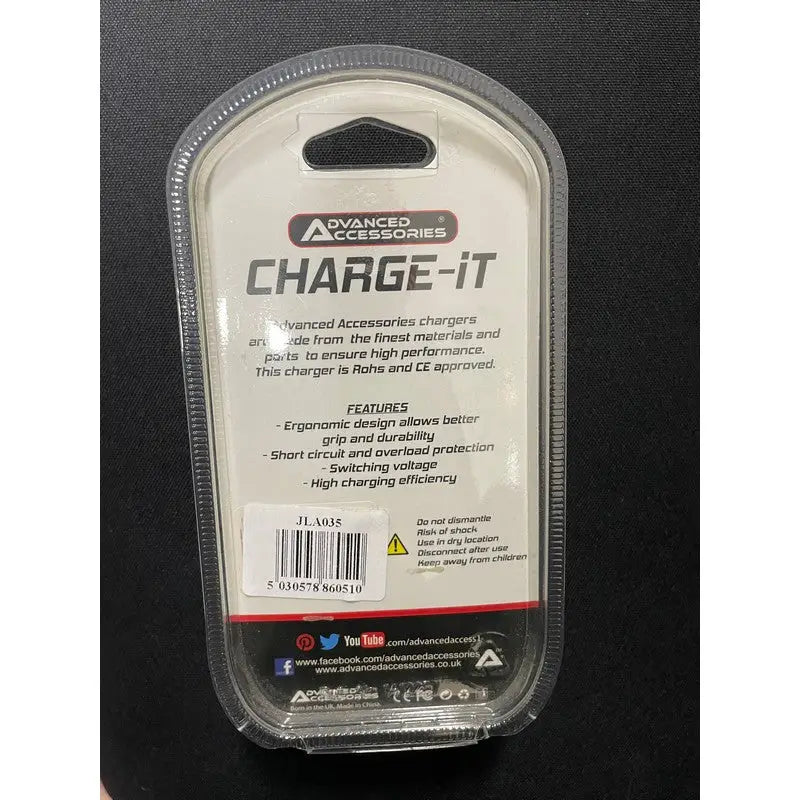Advanced Accessories Charge-It Single Mains Plug Charger For