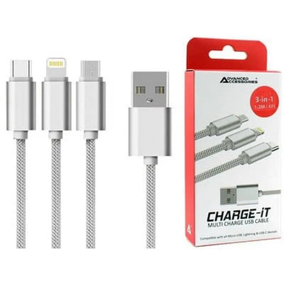 Advanced Accessories Charge-It Charge & Sync Usb Cable For