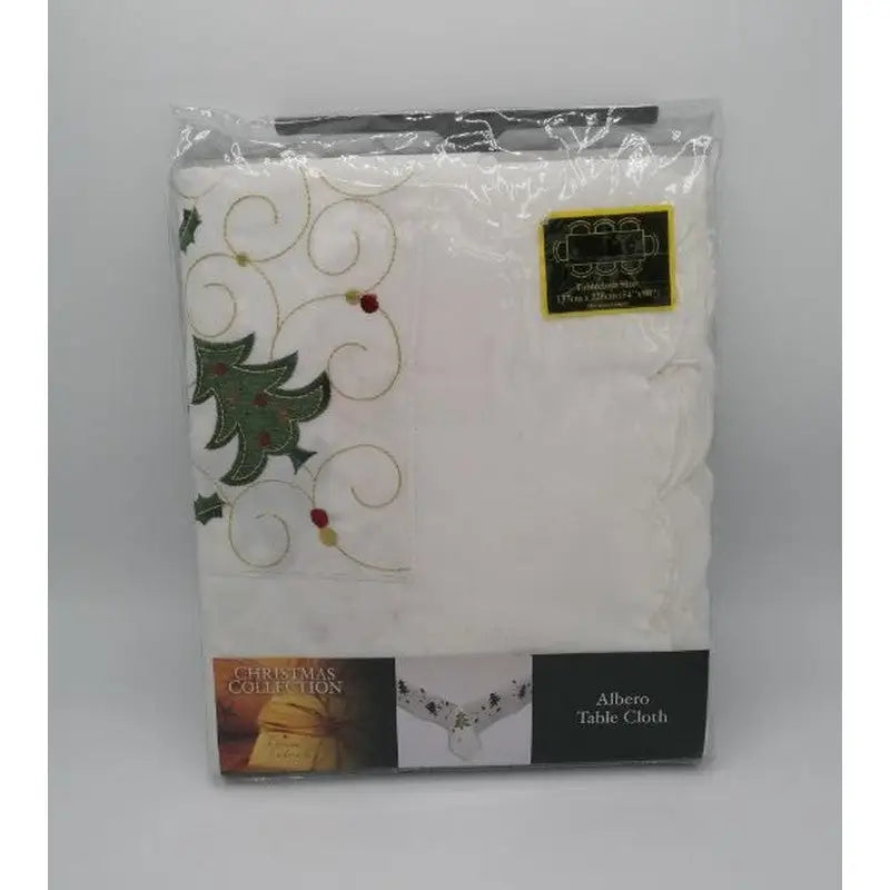 Alberto Christmas Table Cloth 137 x 228cm White - Table