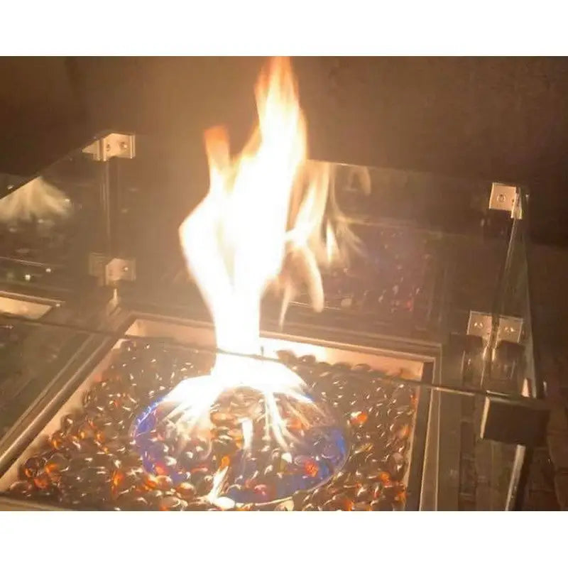 Amalfi Square Casual Dining Fire Pit Set - Dark Grey -