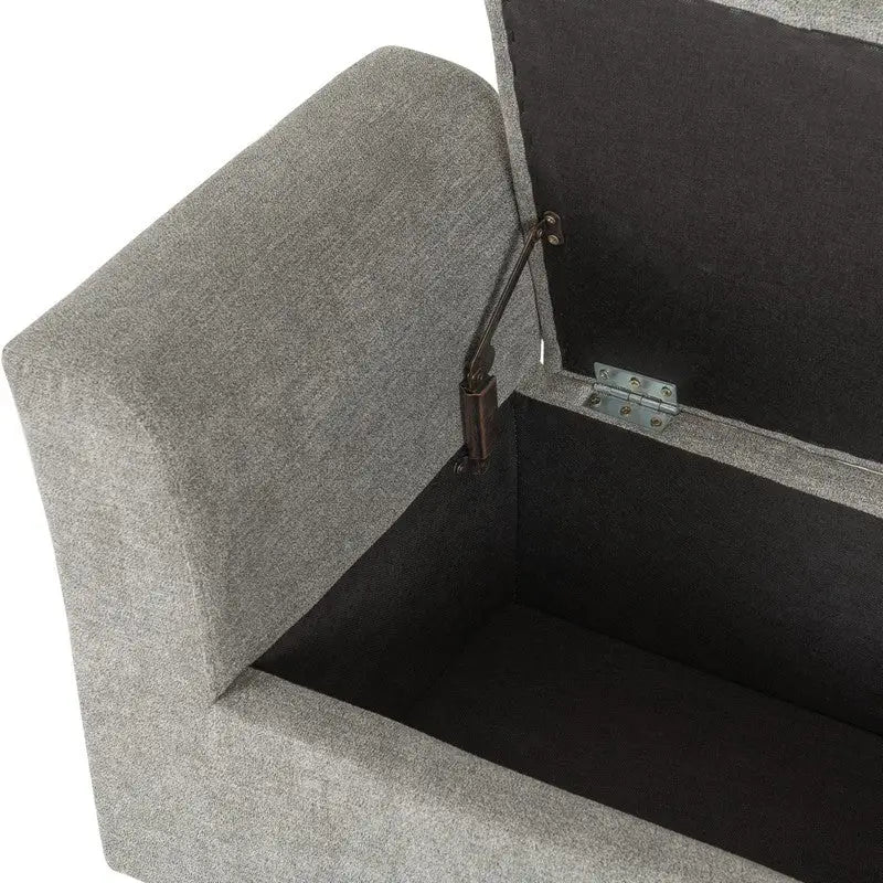 Amelia Storage Ottoman - Dark Grey Fabric - Furniture