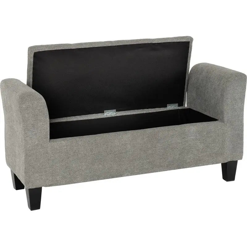 Amelia Storage Ottoman - Dark Grey Fabric - Furniture