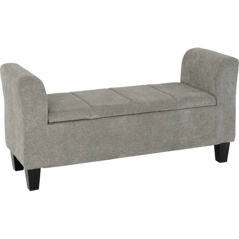 Amelia Storage Ottoman - Dark Grey Fabric - Furniture