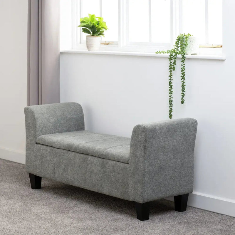 Amelia Storage Ottoman - Dark Grey Fabric - Ottoman