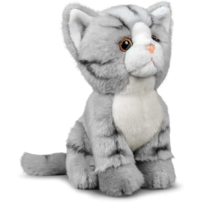 Animigos World Of Nature Grey Tabby Cat Soft Toy 20cm - Toys