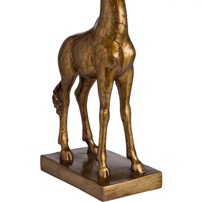 Antique Gold Giraffe Lamp With Burnt Orange Shade 40x40x70cm